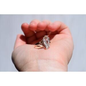 14k Rose Gold Engagement Ring Unique Engagement Ring Uncut Lake County diamond
